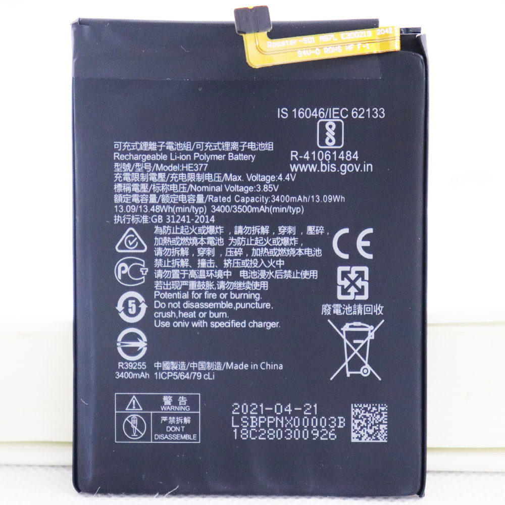 Batterie HE377 HE376 3500mAh d'origine pour Nokia X7 /3.1Plus TA-1131 TA-1119 / 8.1 TA-1119 TA-1128 +