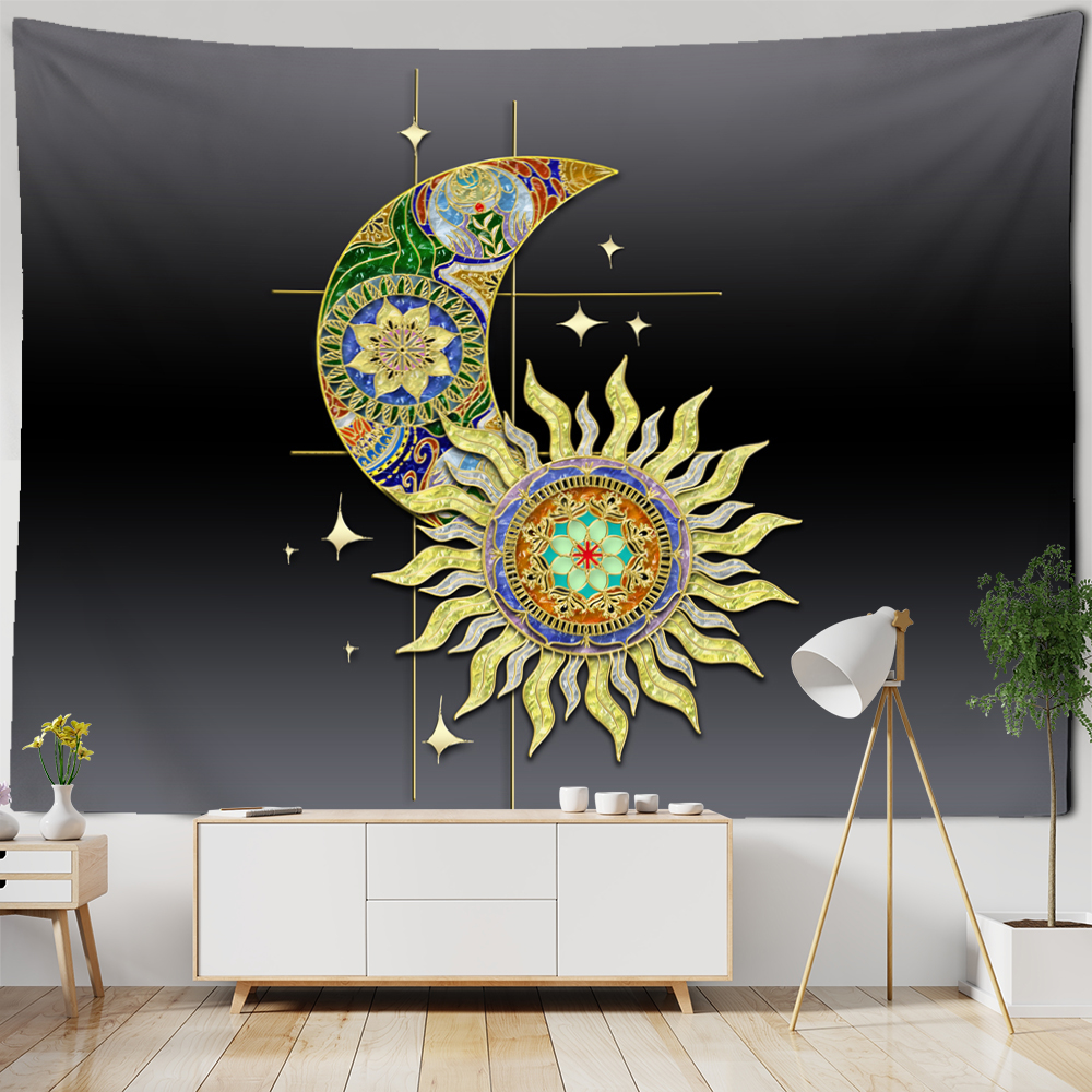 Bruja mística Tapiz de árbol en blanco y negro Tapiz de árbol colgando psicodélico deseos árbol hippie mandala decoración del hogar