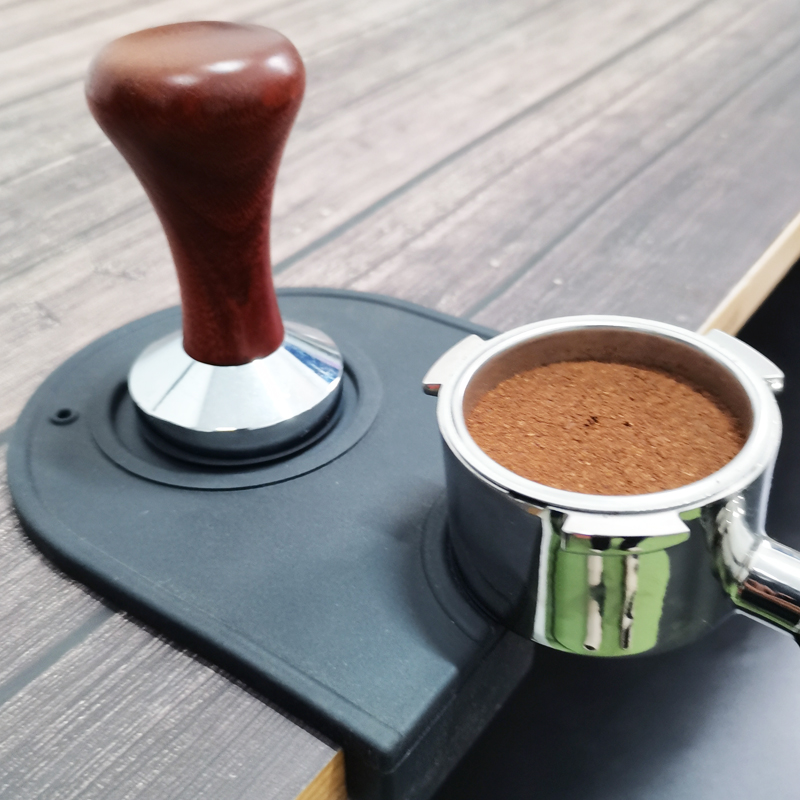51mm 53mm 58mm kaffessamlare trähandtag barista espresso maker kvarter handgjorda kaffesilikonmatta tillbehör