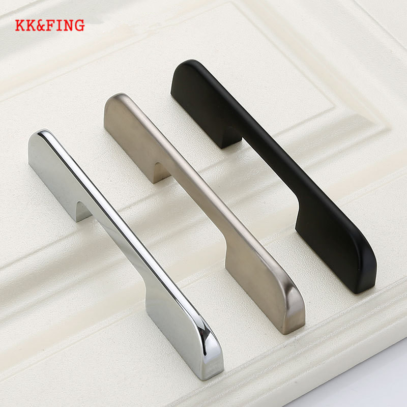 KK&FING Modern Chrome Nickel Brushed Zinc Aolly Cabinet Handles and Knobs Simple Kitchen Drawer Furniture Handle Door Hardware