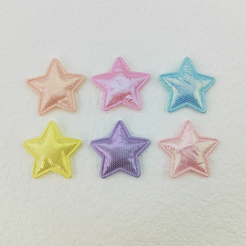 3CM Shiny Star Applique Padded Patches For Clothes Hat Crafts Sewing Supplies DIY Headwear Hair Clips Bow Decor