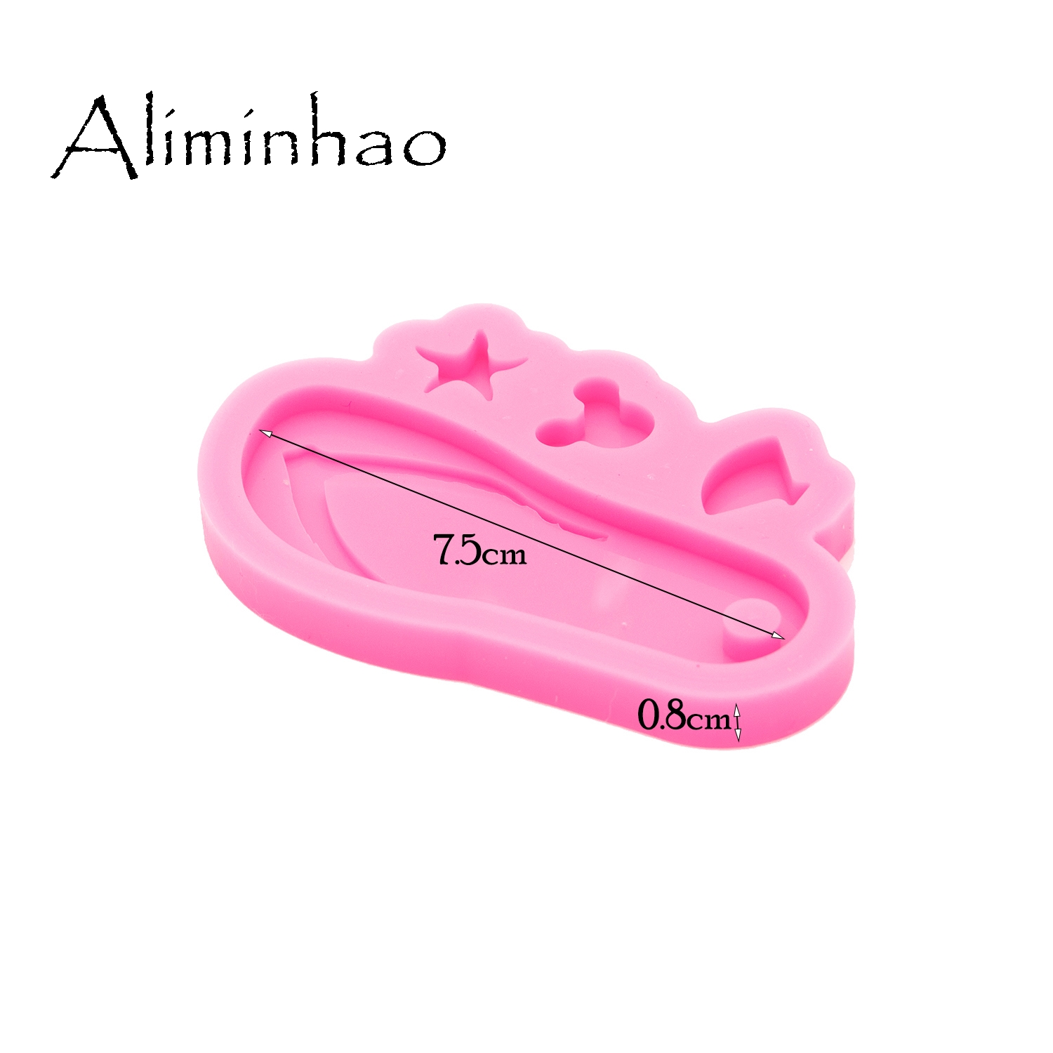 DY0590 Shiny Glossy Flip Flop Making Keychain - Polymer Clay Mould - Mold Resin Craft Necklace - Epoxy Jewellery Silicone Mold