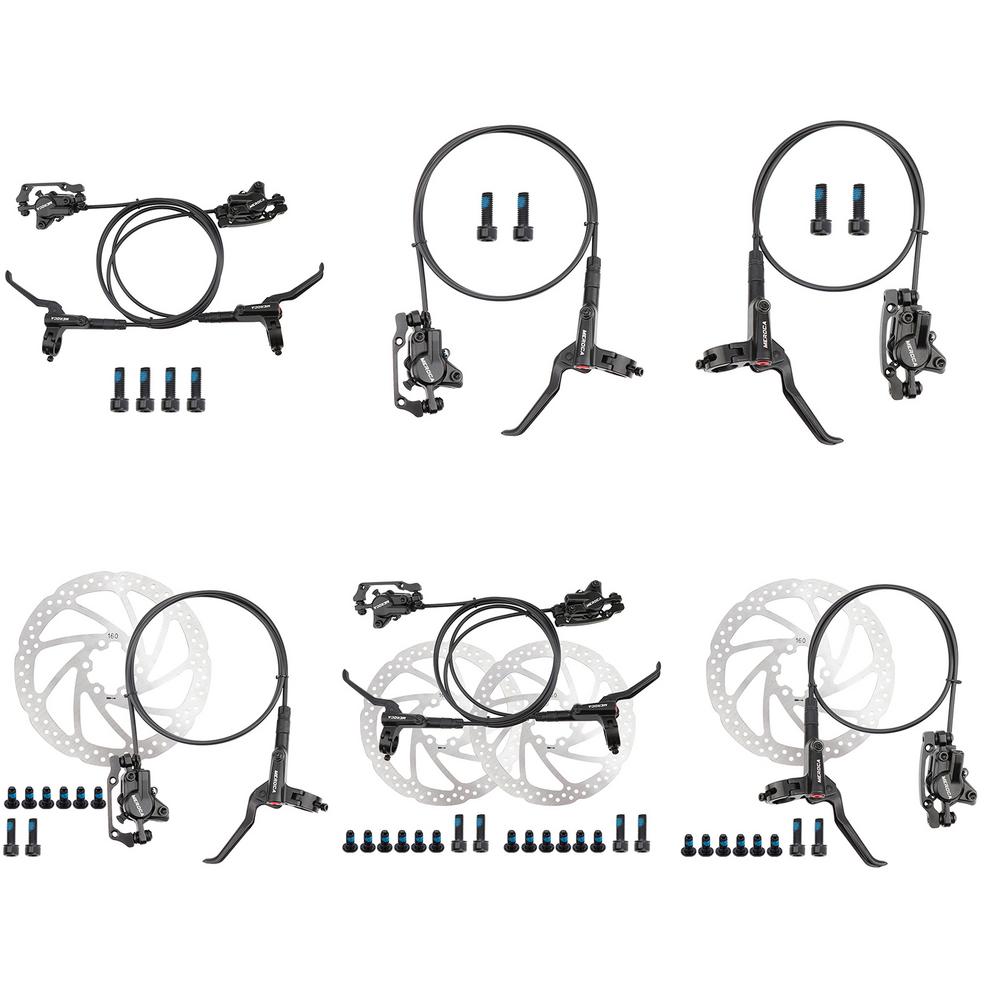 Bicycle Brake MTB Hydraulic Disc Brake IS Post Mounting Left Front Right Rear Calipers Rotor Oil Pressure 800/1400mm Brake Set