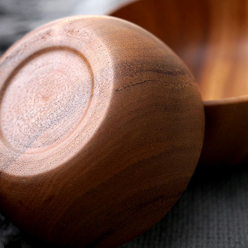 1 st naturligt Acacia Wood Bowl Salad Soup Bowl STOR LITA TRÄ STRÄCK MAT SERVING BOGE CONTAINER TRÄK Köksredskap TABELT