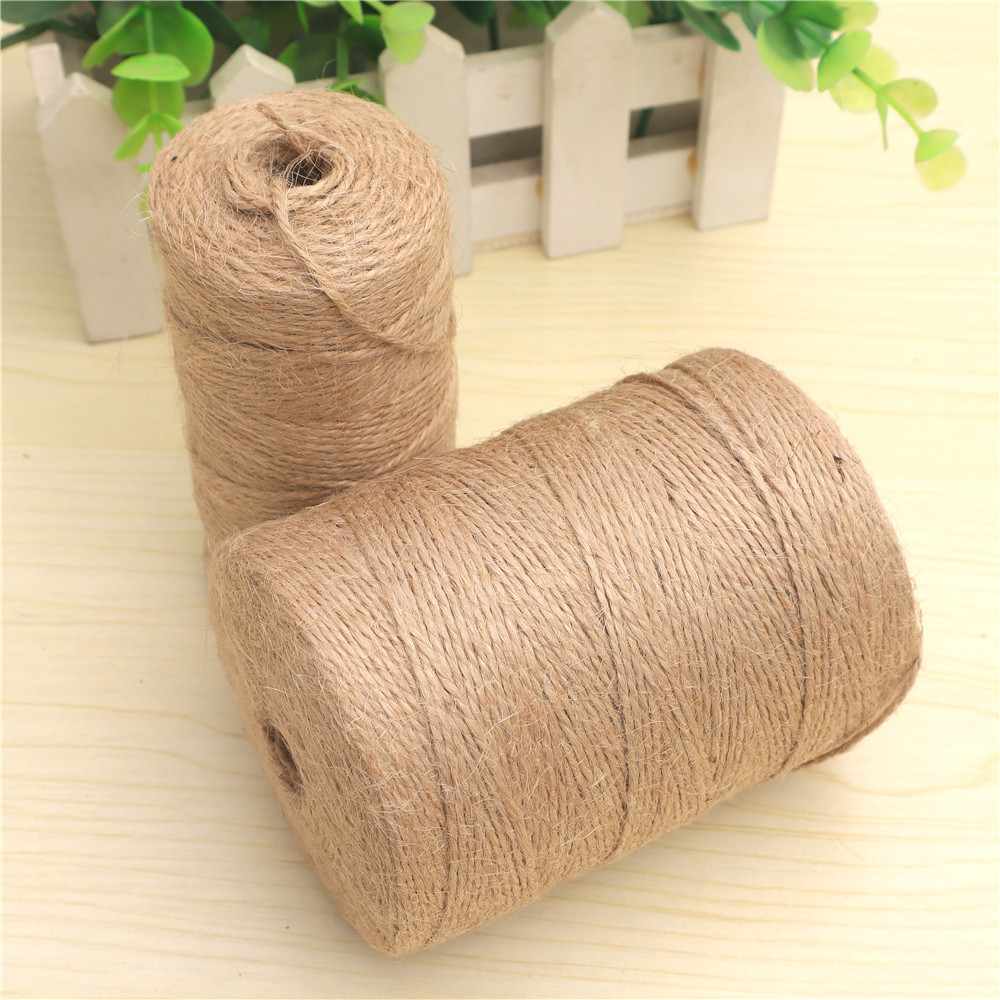 Natural Macrame Jute Twine String Hemp Rope Pet Scratching Cord 2mm 300m DIY Craft Handmade Gift Packing Wedding Home Decora