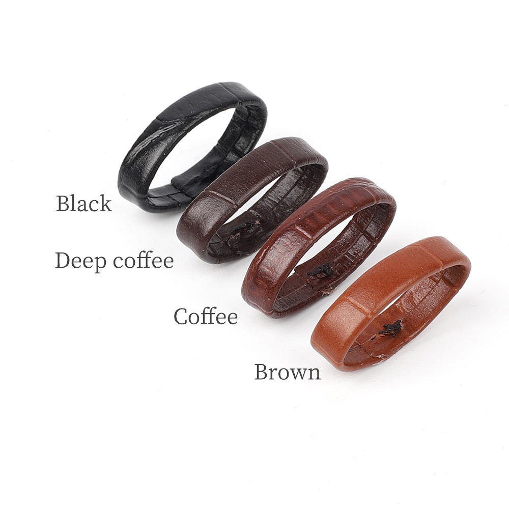 Genuine Leather Watchband Keeper Ring Hoop Loop Black Brown Coffee Watch Strap Holder Retainer Replacement