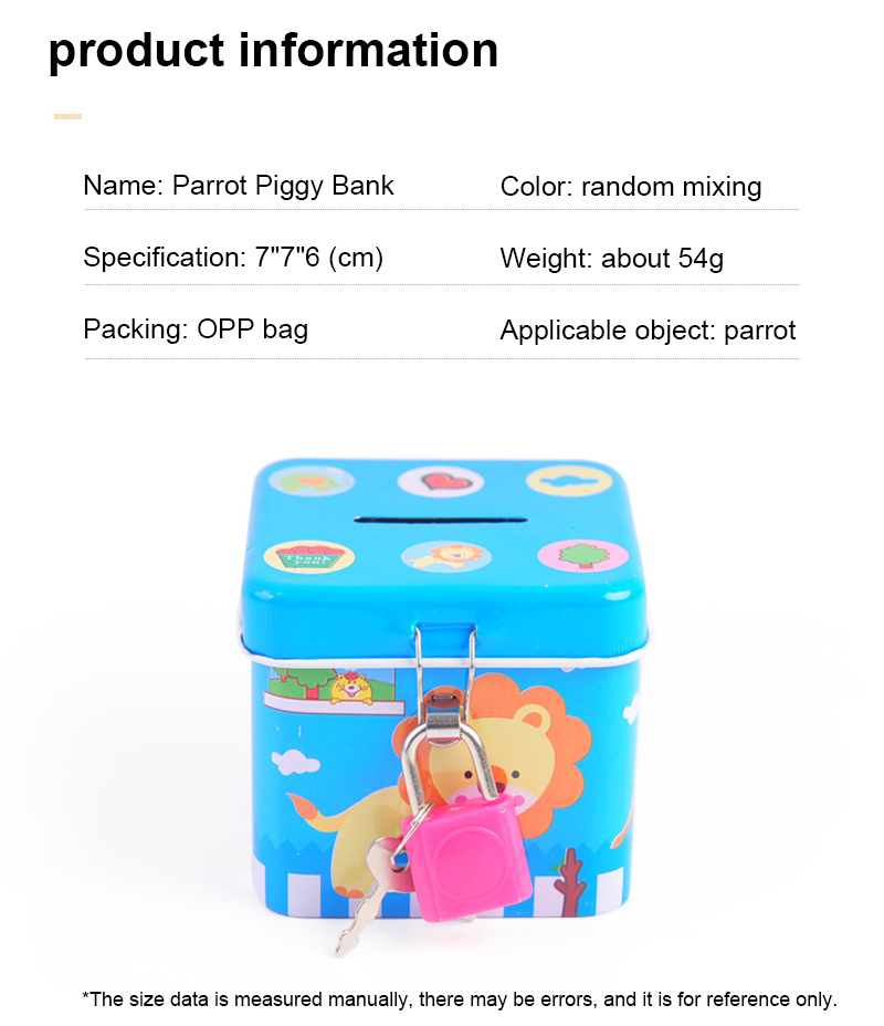 Parrot Piggy Bank Interactive Bird Toy Puzzle Puzzle Coin Tin Box Jar Parrot Toy Color Random