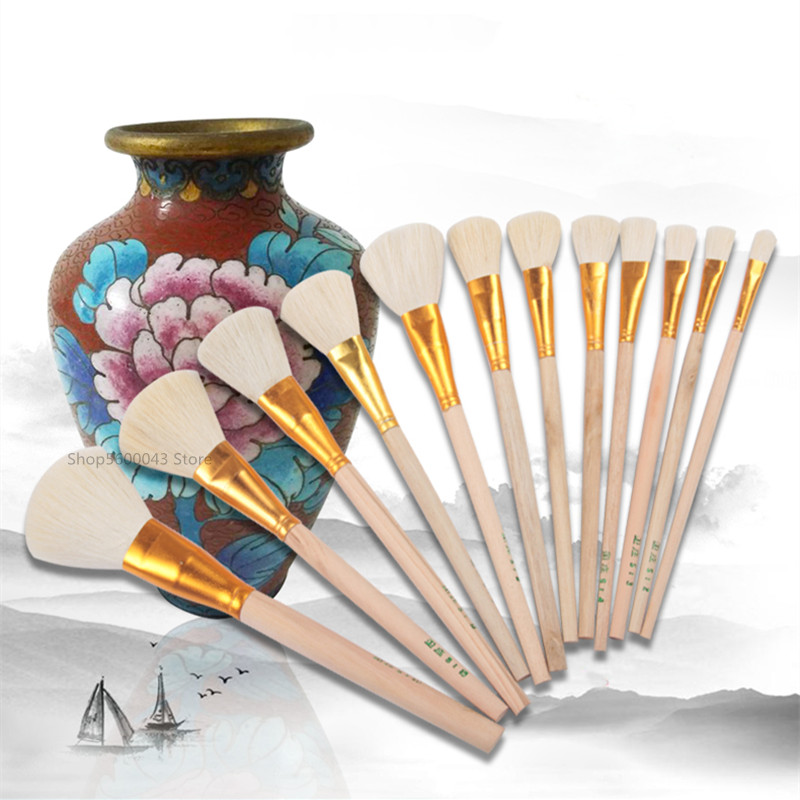 Keramisk konst fuktgivande borste keramiskt tomt däck fuktgivande svep aska borstglasyr ullborste keramik målningsverktyg