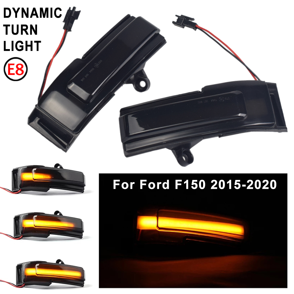 FL3Z-13B375-AA Dynamic Amber LED Side Mirror Turn Signal Light Lamp For Ford F150 2015-2020 Sequential Lamp Blinker Indicator