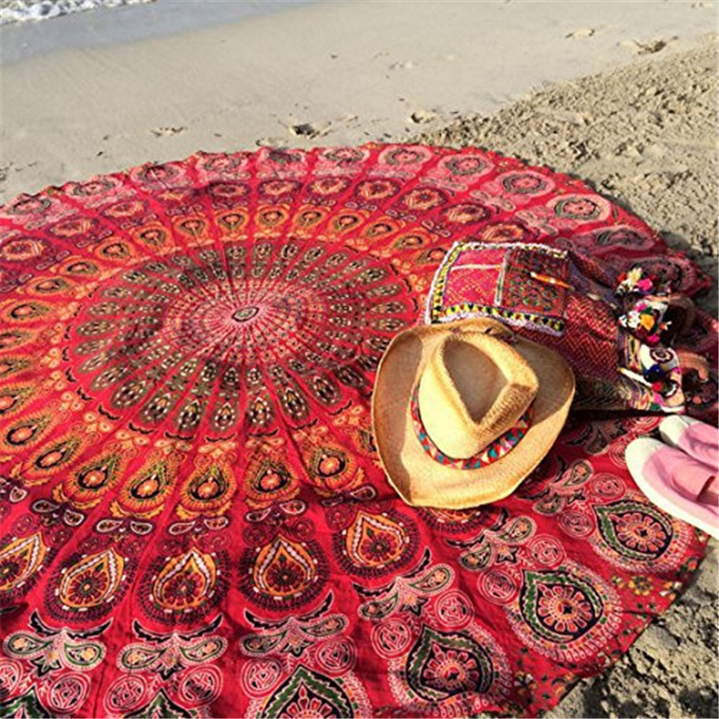 150 cm Summer plage mince ronde de serviette mandala couverture de serviette hippie pareo boho tapisseries mat