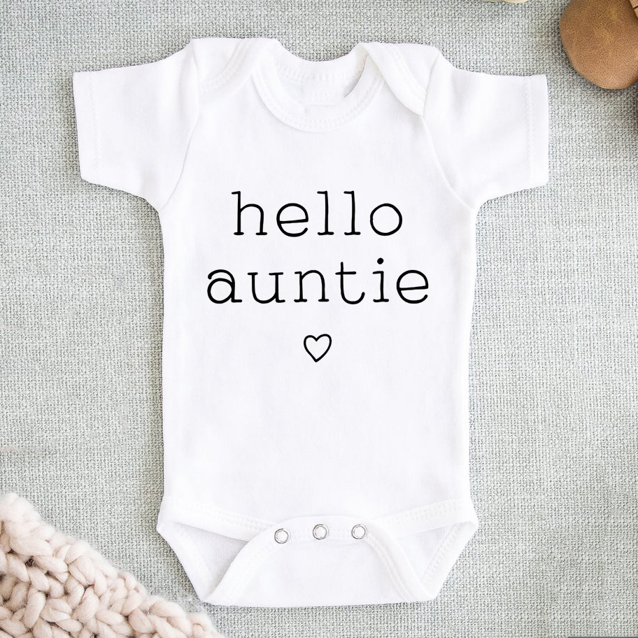 Hallo oom/tante baby zwangerschap antysuit bodysuit zomer zomerse mouw jumpsuits baby jongens meisjes romper kleren