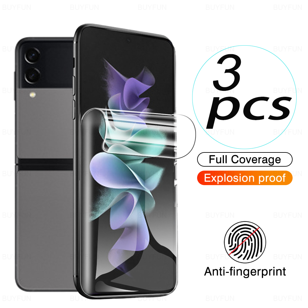 Hydrogel Film For Samsung Galaxy Z Flip3 Flip4 Flip5 Screen Protector Not Glass ZFlip 3 Flip 4 5 ZFlip5 5G Cover Soft Films