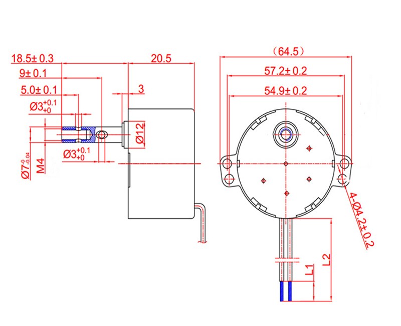 TYD49 CW / CCW Round Plaw-Pole Motteur synchrone Permanent Motor 220V 220V 2,5rpm 5rpm 15rpm 30rpm 33rpm Ventils de plancher Bobble Head