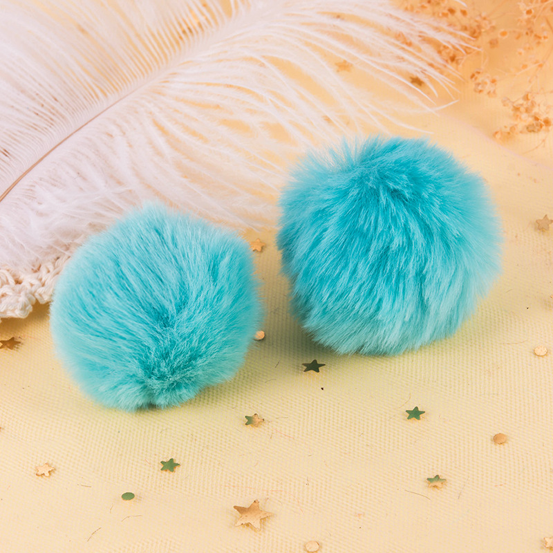 Valse konijnenbont pompom-balapliques voor ambachtelijke kleding, naaibenodigdheden, doe-het-zelf haarclipaccessoires, ongeveer 3-5 cm, 's