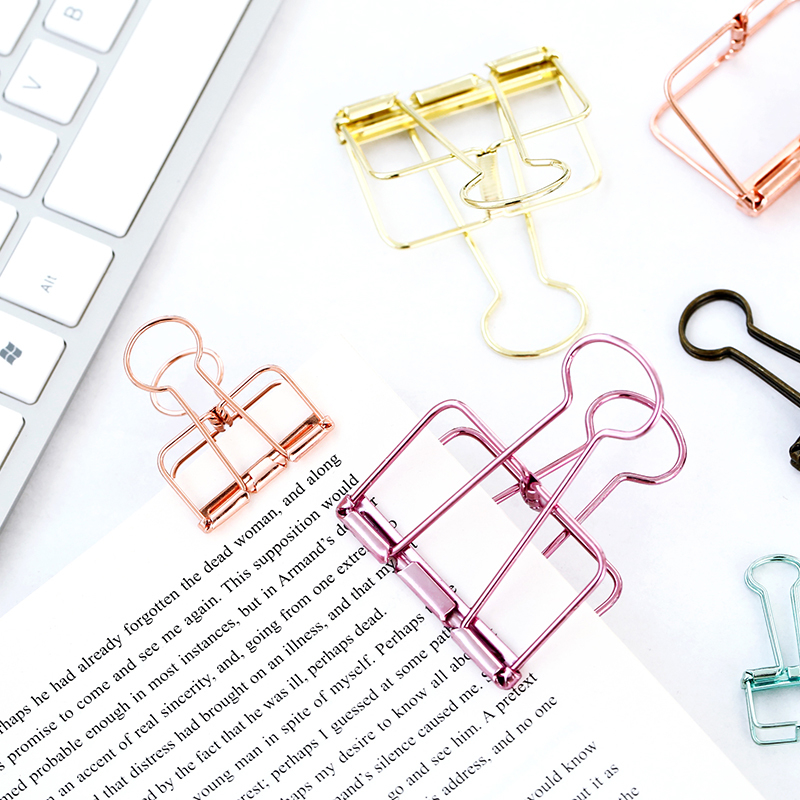 Miusie Clip color metallo colorato clip di carta 4*3,5 cm Book Stationery School Office Learning Forniture di alta qualità