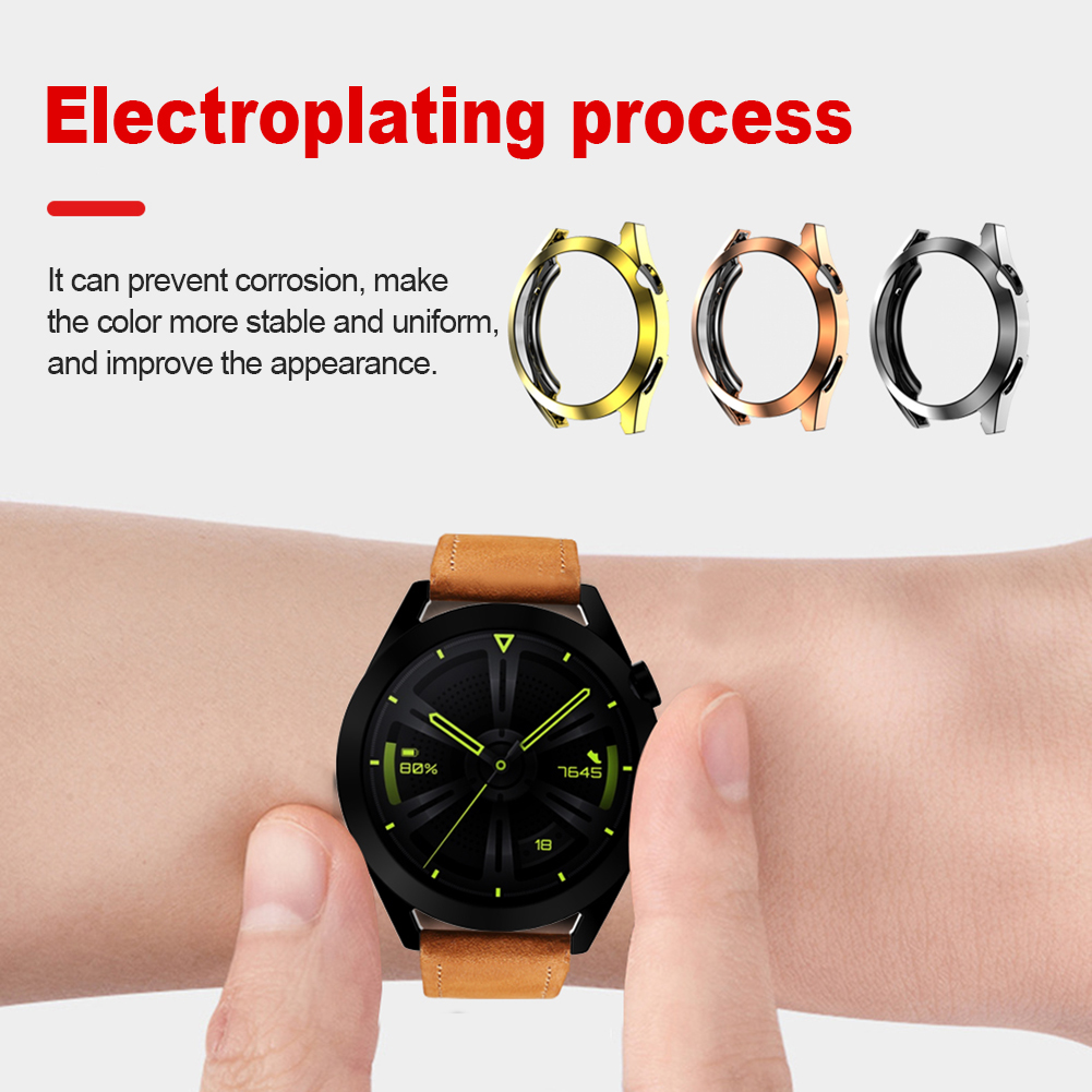 Caixa de relógio TPU para Huawei Watch GT 3 Tampa de vidro protetor Protetor de tela cheia para huawei gt2 gt3 42mm 46mm de capa