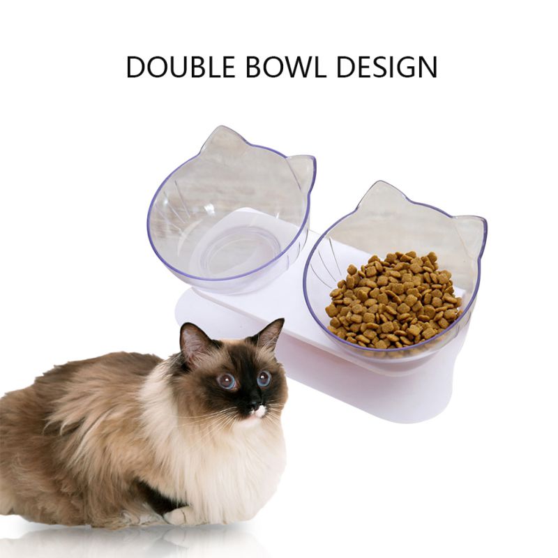 Cat Feeder Raised Cat Food Water Single Double Bowls With Stand No Spill Reduce Pet Neck Pain For Cat Puppy Pet