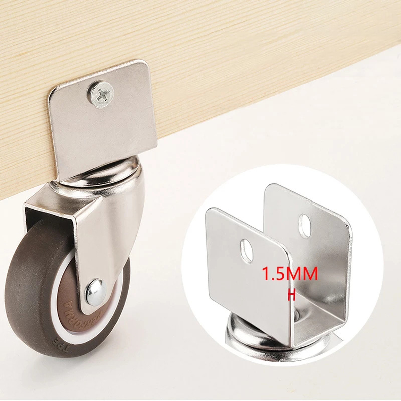 Crib Casters Swivel Caster 1 inch Soft Rubber16-18mm Splint with Brake Wheels With Screws Furniture Hardware Fittings