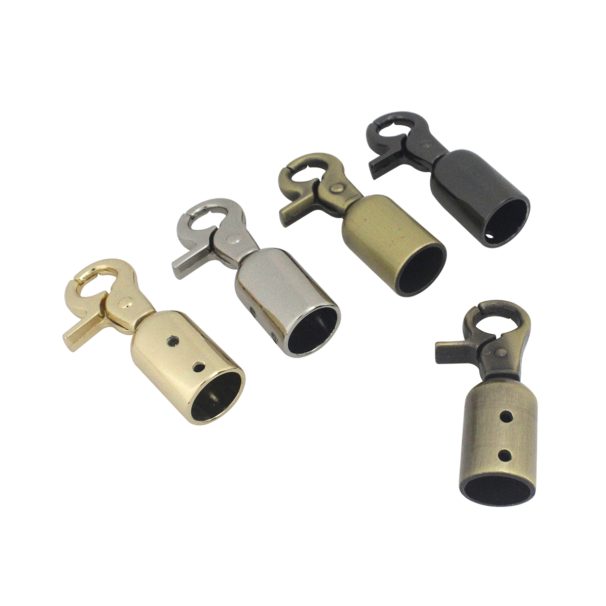 Metal Chain Leather Cord Crimps End Tip Caps Connectors Snap Hook Trigger Clasps Clips for Leather Craft Bag Strap Belt