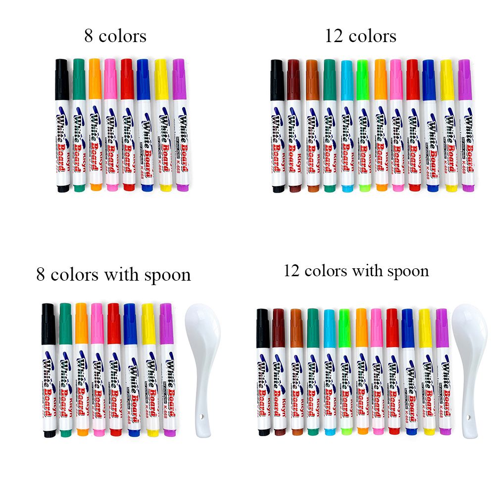 Whiteboard Marker Magic Water Painting Pen Children Drawing Markers Water Floating Doodle Pens 8/