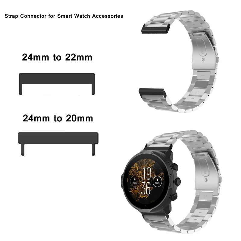 24mm To 22mm 24mm-20mm Watch Band Adapter Connectors Smart Watch Strap Accessories for Suunto 7/9/D5i