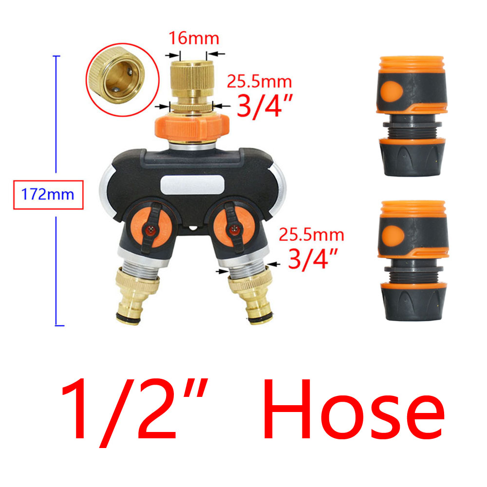 1/2 3/4 Inch Hose 2/4-Way Garden Tap Water Splitter Garden Hose Quick Connector Y-Type Watering Distributor For Outdoor Faucet