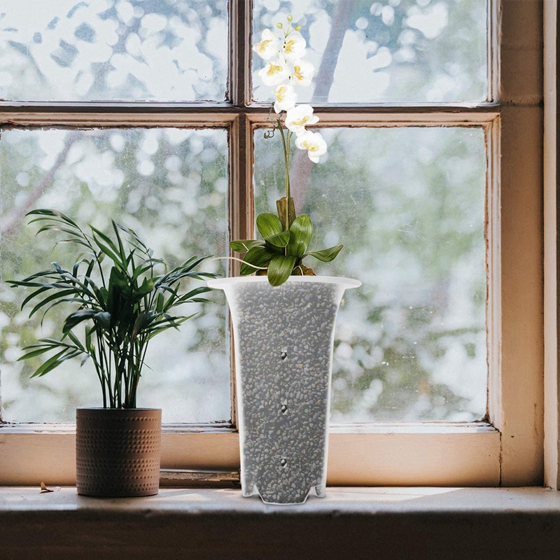 5 pollici fiore limpida fioriera in plastica orchidea di orchidea con buchi piante alte pentole la decorazione del negozio di fiori domestici