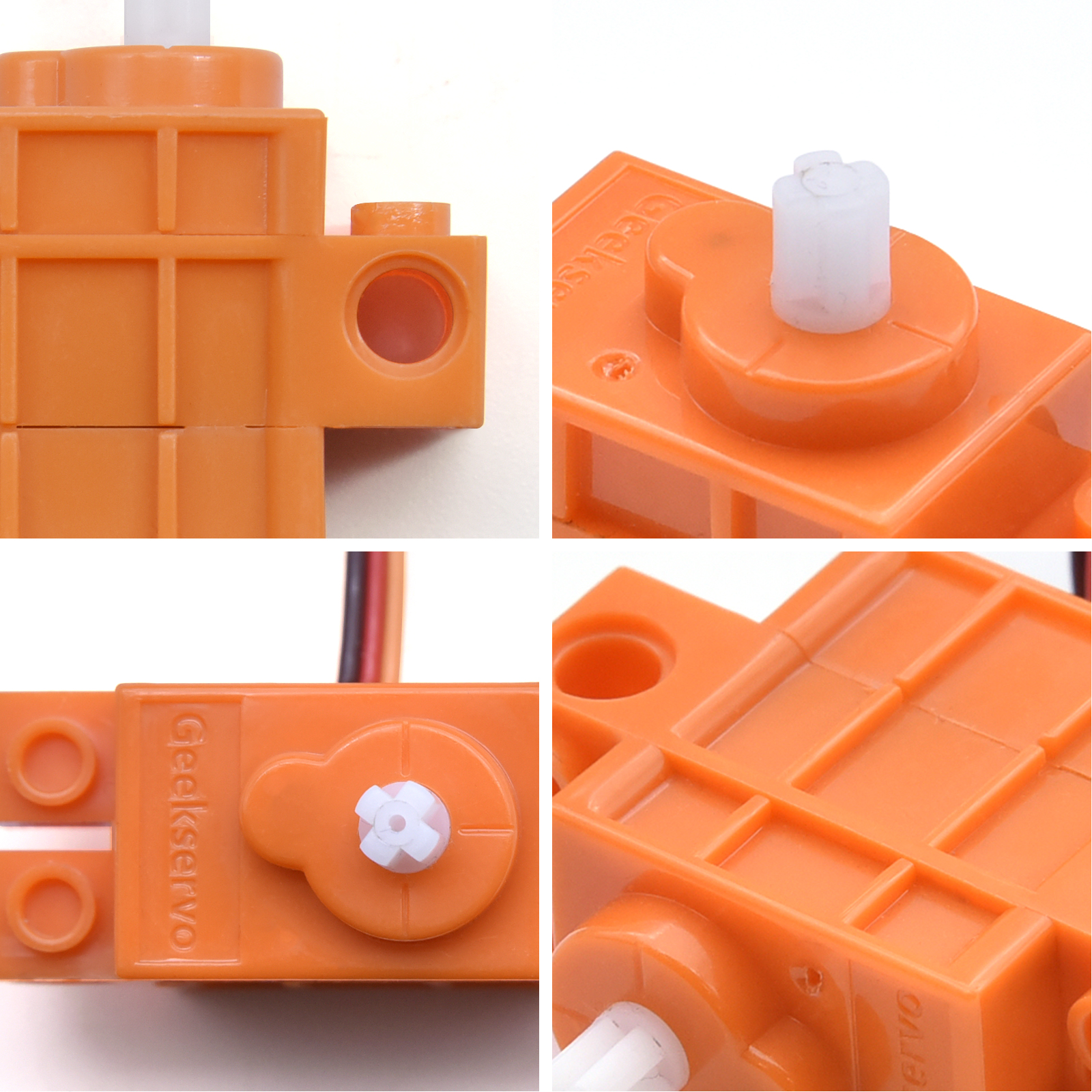 Grey Orange Geek Servos Red Gear Motor avec fil compatible avec LEGO pour le kit de bricolage programmable