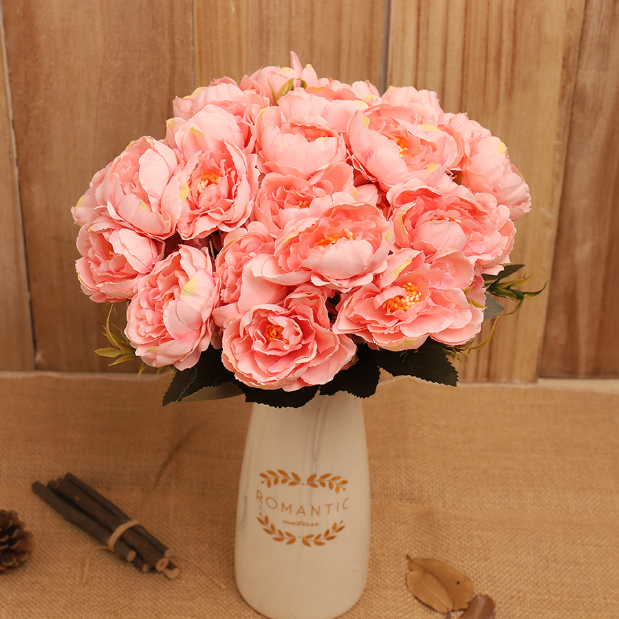 Coffee Peony Fleurs artificielles Petites