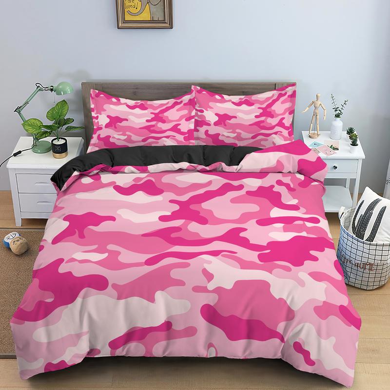 Camuflagem 3D Conjunto de cama de impressão de camuflagem Tampa de edredom de colcha tamanho completo da rainha e tamanho da rainha