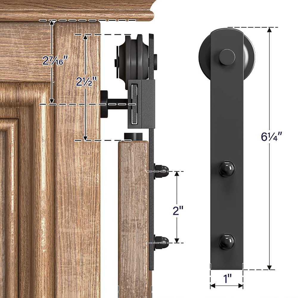 24-82 Zoll Super Mini-Schrank Slide Scheunentür Hardware Kit Tracks Roller für TV-Ständer Fenster Weites Türplatte