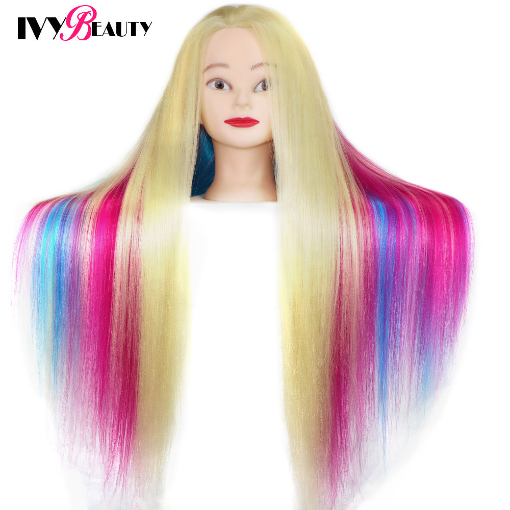 Nice Colorful Hairdressing Training Head For Hairdresser Hair Styles Cosmetology Manikin Dolls Head For Braiding tete de cabeza