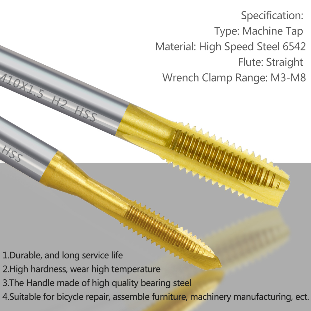 TAPT METRIC CMCP Set M3 M4 M5 M6 M8 HSS TAP TAP TAP BIT FLUTO DRIVE FLUSTO DRIVE DOLCIMENTO STRUMENTI