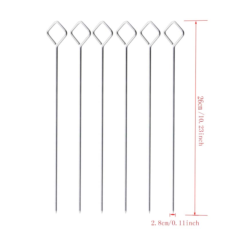 26cm/10 '' Metal BBQ Skewers grill Kabob Sticks utomhus grill rostning nålar bbq grill tillbehör verktyg set 5 st 10 st