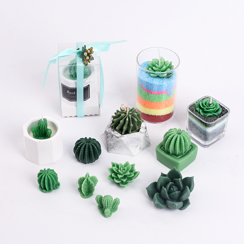 Succulent Plant Silicone Wax Candle Mold Flower Cactus Candle Mould DIY Handmade Aroma Gypsum Plaster Molds Making Candle Form