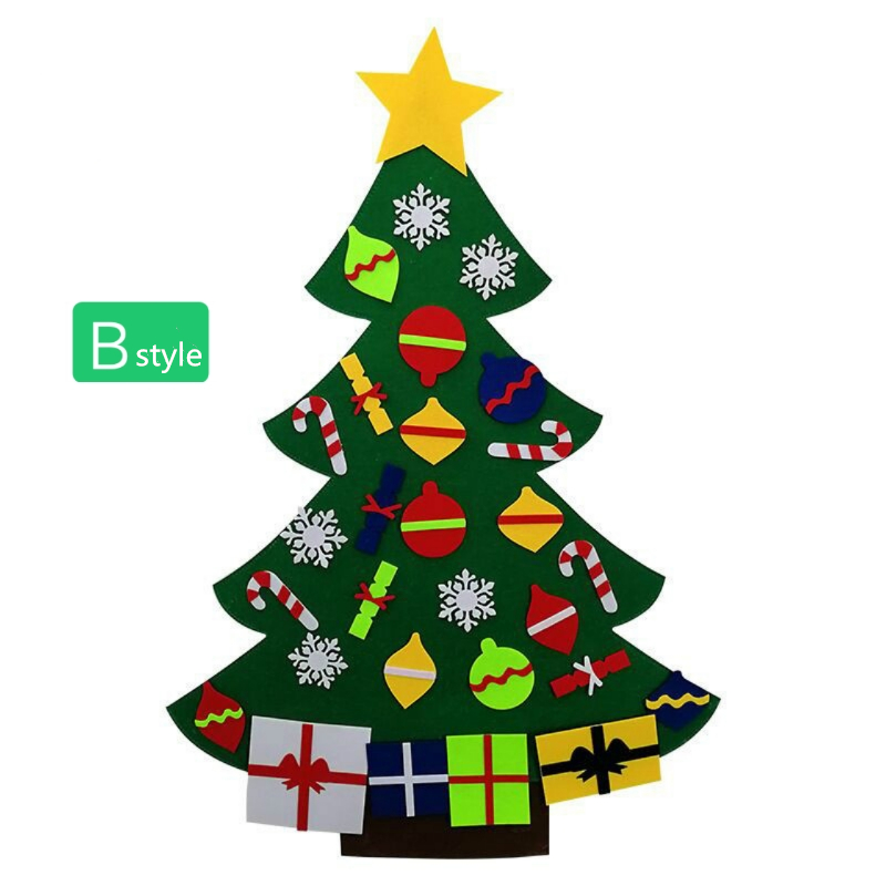 Творческий Diy Felt Christmas Decorations Устанавливает детские подарки Новая дверная стена висящие украшения рождественские дерево снеговик Санта -Клаус