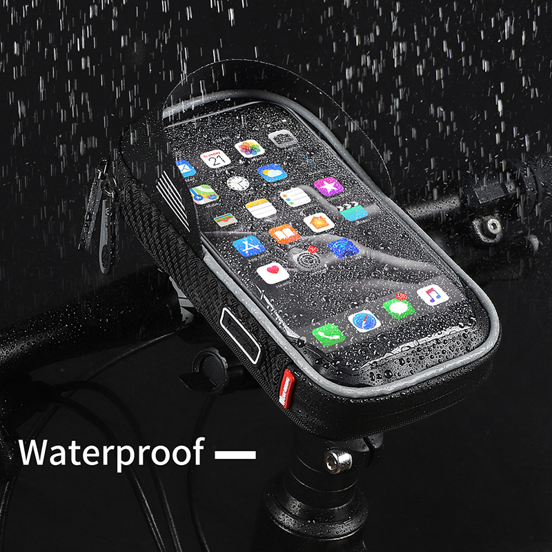 WEST BIKING Waterproof Bike Bag Mobile Phone Holder Stand 6.0 Inch iPhone Bicycle Motorcycle Handlebar Rearview Mount Bag Case