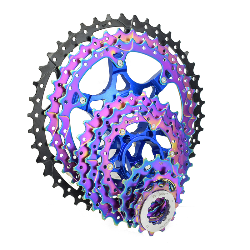 8 9 10 11 Cassette de bicicleta de arcoiris de 12 velocidades Cassette de montaña Bike Free Wheel Sprocket 40/42/50t MTB Colorida K7 Cassette para Shimano