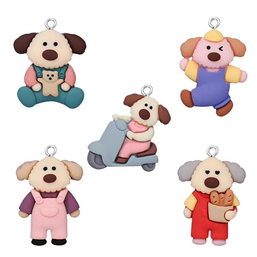 Charmes de résine de chien mignon pour collier bracelet bricolage pendentif boucles d'oreilles