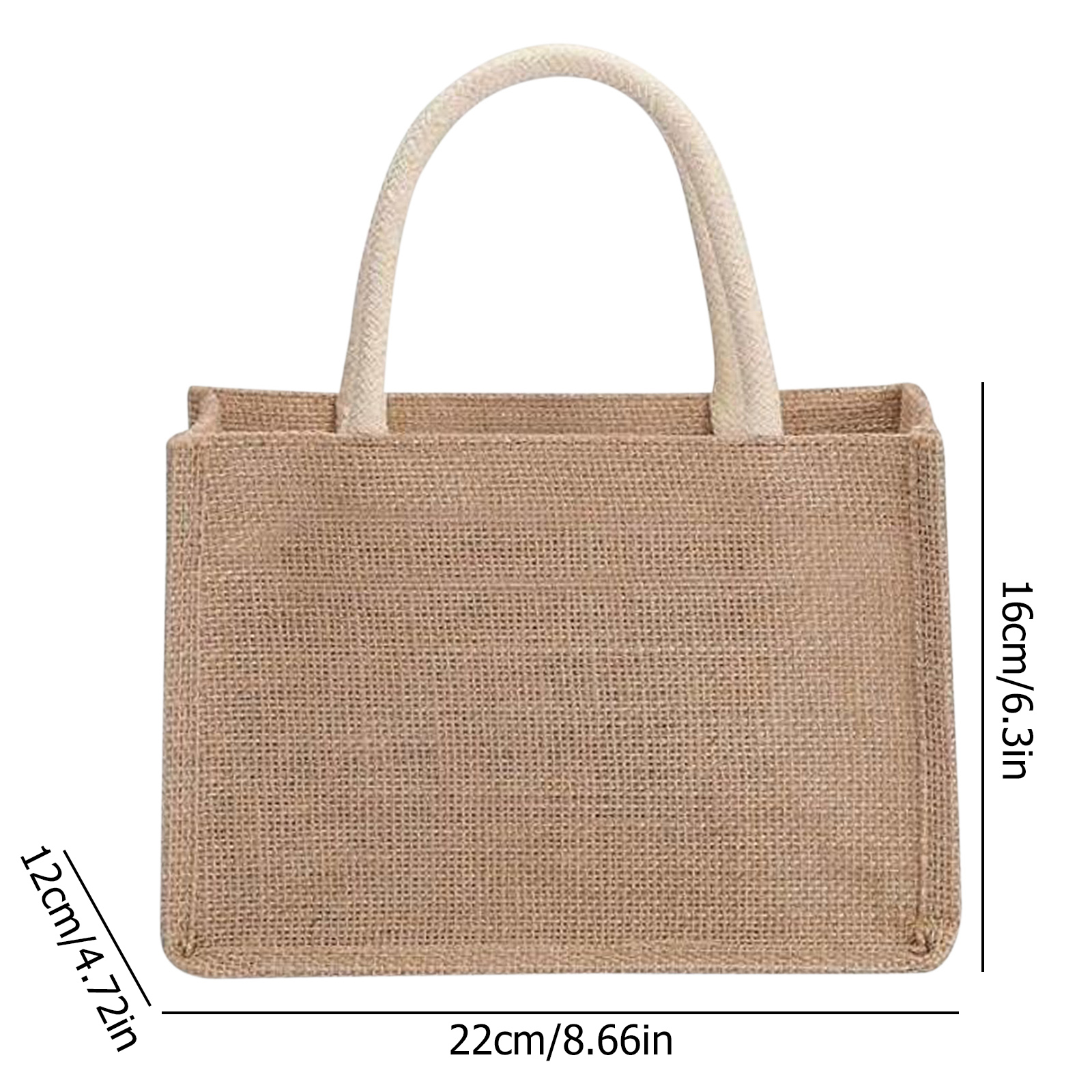 Summer Beach Burlap Tote Bags Blank Jute Beach Shopper Purses Handbag Vintage Reusable Gift Bags for Grocery Crafts Birthday