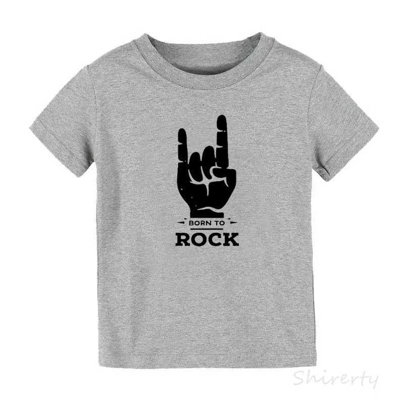 T-shirts Rock to rock çocuk tişört kızlar unisex bebek kıyafetleri serin moda stil üstleri çocuklar yaz kısa kollu grafik tişört 240410