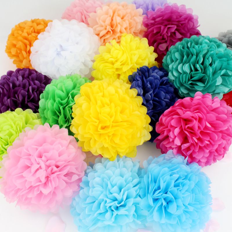 12 cm / 15 cm / 20 cm / 25 cm / 30 cm / 35 cm 4-14 pouces Mariage Paper décoratif Pompoms Pom Pom Balls Party Decor Home Tissue Anniversaire Decor