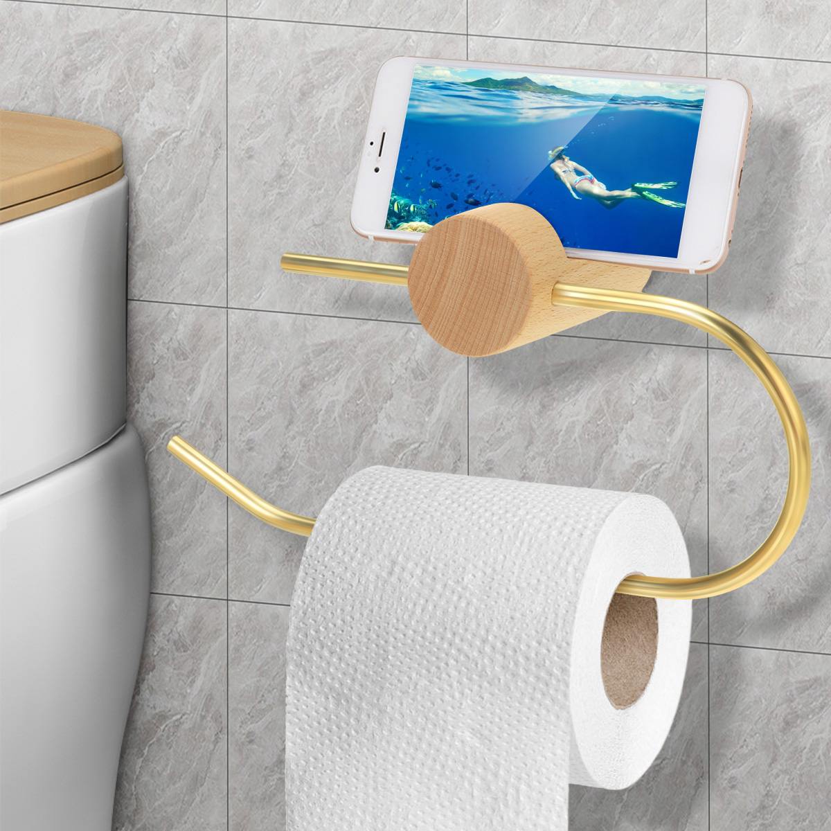 Keukenrol houder tissue hanger opslagrek Nordic creatieve gratis punch telefoon opbergplank toiletpapierhouder tissue rack