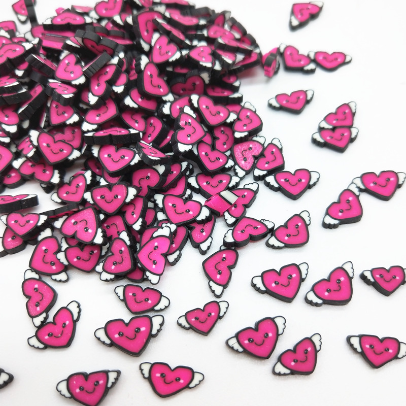 50g5mm Flying Love Happy Heart Angel With Wing Polymer Clay PVC for DIY Crafts Plastic Klei Mud Particles Clays