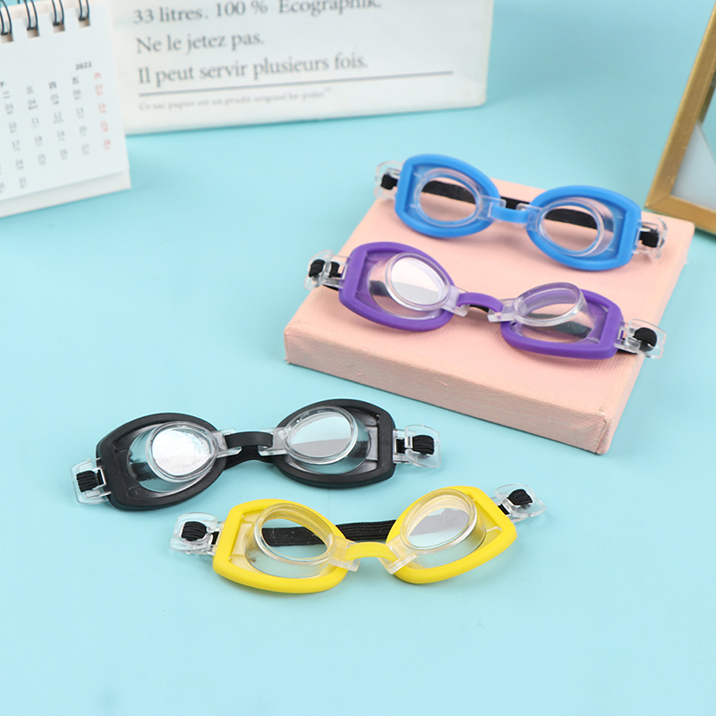 House Plastic Plastic Sports Style 1/6 bambola occhiali nuoto Accessori giocattoli bicchieri Black Frame Glassing Miniature Discing Eyecelf