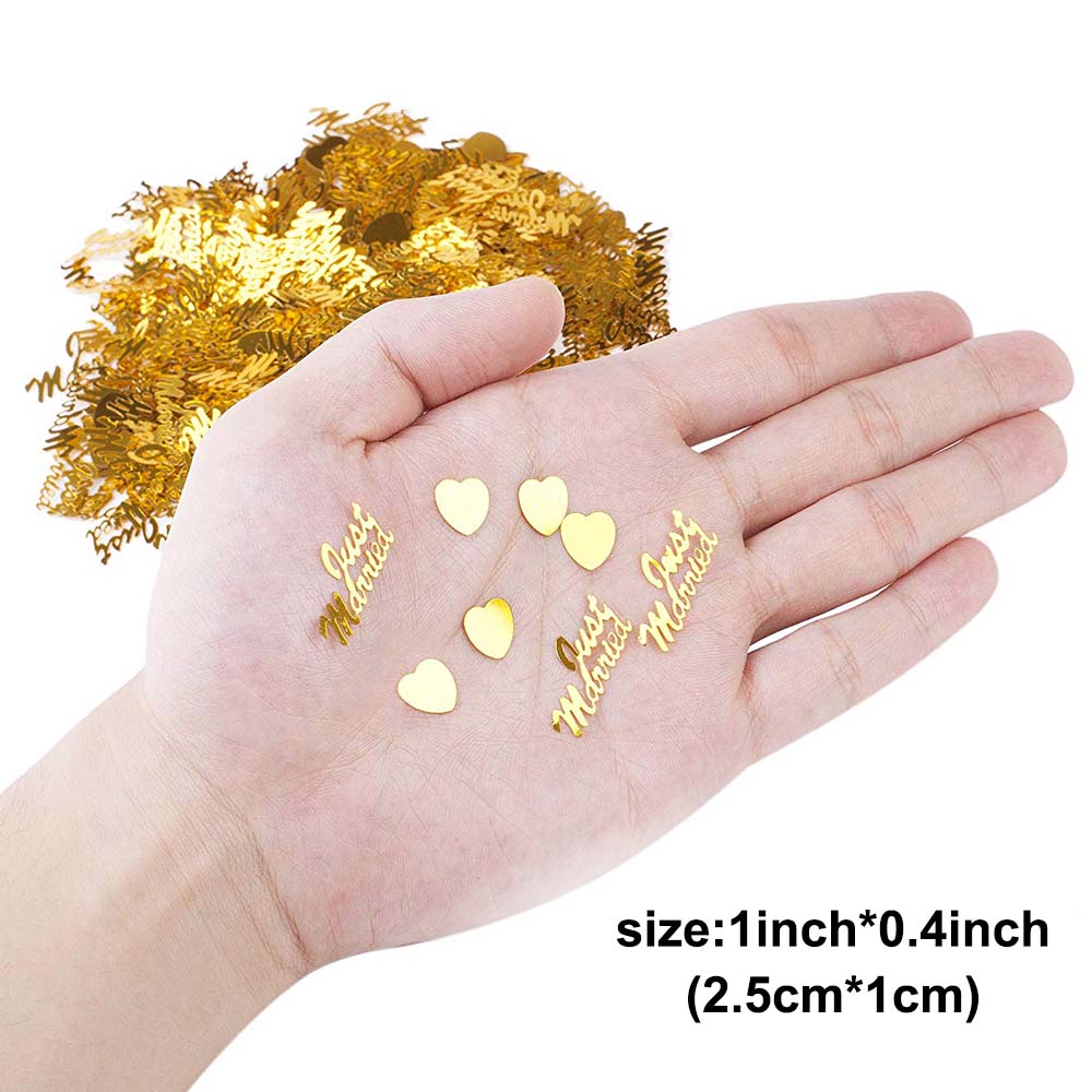 Bröllopsdekor Just gift Hearts Gold Silver Table Confetti Wedding Favors Scatters Anniversary Party Supplies Confetti