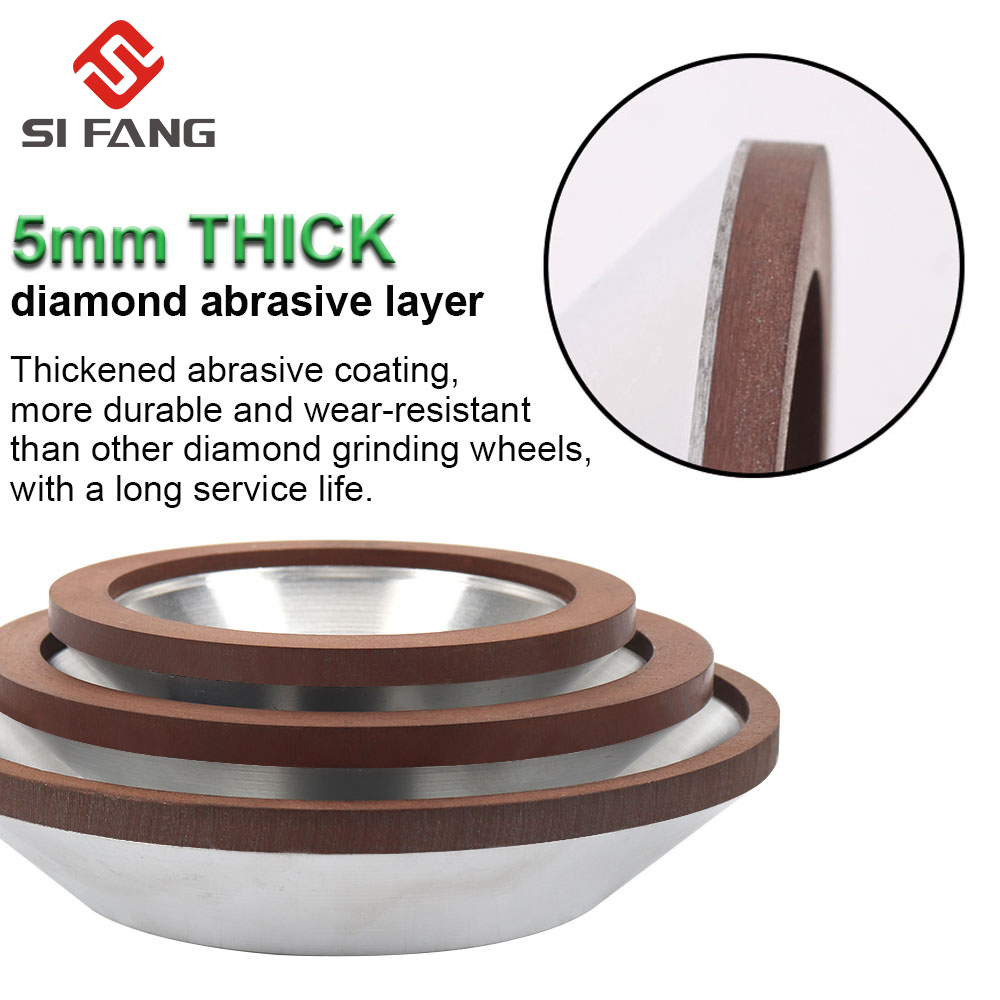 75mm/100mm/125mm/150mm Diamond Grinding Wheel Cup Grinding Wheel Grinding Circle For Tungsten Steel Milling Cutter Tool