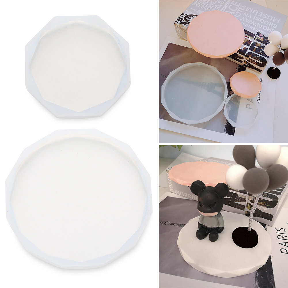 Nuovo stampo di cera stampo a resina vassoio rotondo UV UV Epoxy Crystal Coaster Sap Silicone Stampo Gioielli artigianali la creazione di strumenti la casa Decorazione