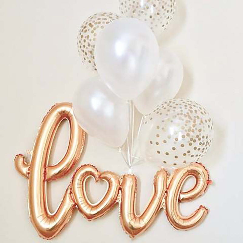 18inch Round White Gol Glitter Imprimé Mrmrs Love Foil Balloons Bride to Be Mariage Wedding Saint Valentin Air Globos Supplies