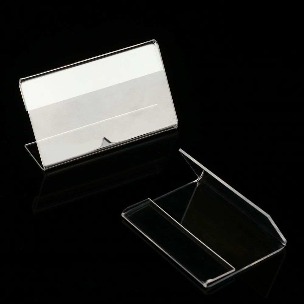 Clear Pris TAG CLIP Sign Card Holder Stands Affisch Racks 10st Plastic Mini Label Rack Acrylic Card Display Holder